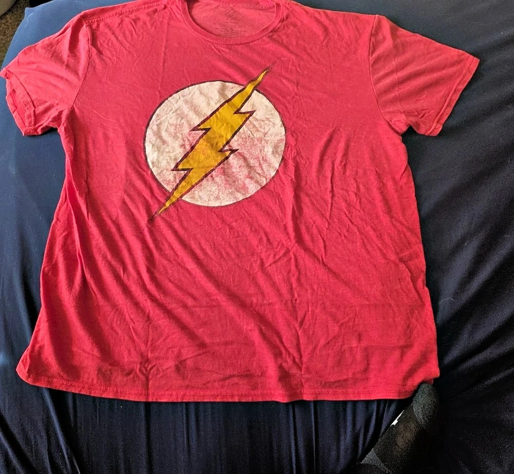 DC Comics The Flash Distressed Logo T-Shirt Red